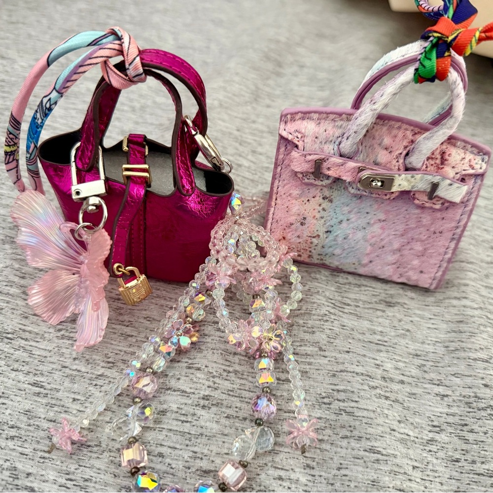 Mini Bag Charms and chain Set